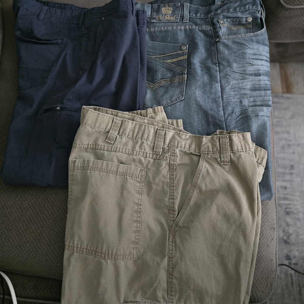 Bundle (3) Men Pants Stylish Denim and Khaki Pants Set